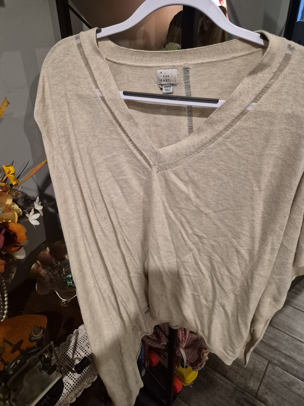 a new day Light Beige V-Neck Pullover Sweater